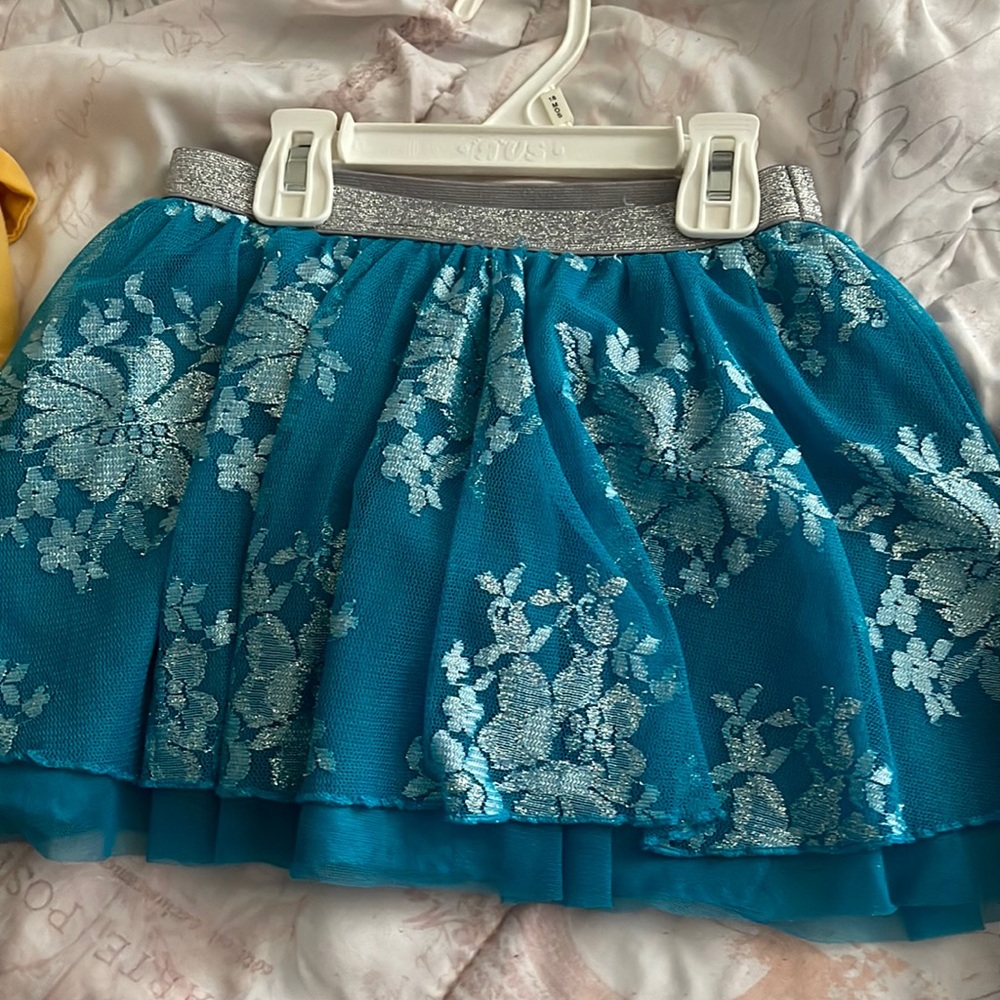 Girls tutu size 7 teal silver